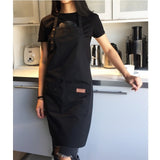 New Fashion Canvas Cotton Apron Coffee Shop And Barber Working Apron Bib Cooking Kitchen Aprons For Woman Man Apron Custom Logo