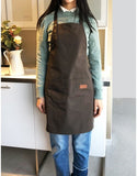 New Fashion Canvas Cotton Apron Coffee Shop And Barber Working Apron Bib Cooking Kitchen Aprons For Woman Man Apron Custom Logo