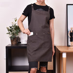 New Fashion Canvas Cotton Apron Coffee Shop And Barber Working Apron Bib Cooking Kitchen Aprons For Woman Man Apron Custom Logo