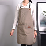 New Fashion Canvas Cotton Apron Coffee Shop And Barber Working Apron Bib Cooking Kitchen Aprons For Woman Man Apron Custom Logo