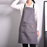 New Fashion Canvas Cotton Apron Coffee Shop And Barber Working Apron Bib Cooking Kitchen Aprons For Woman Man Apron Custom Logo