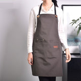 New Fashion Canvas Cotton Apron Coffee Shop And Barber Working Apron Bib Cooking Kitchen Aprons For Woman Man Apron Custom Logo