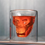 Double Layer Transparent Skull Glass Cup Beer Wine Whiskey Glass Cup for Home Bar Party Wedding Glasses Gift Halloween Drinkware