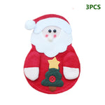 3pcs/set Christmas Decorations For Home Snowman Cutlery Bags Christmas Santa Claus Kitchen Dining Table Cutlery Suit Set Decor