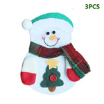 3pcs/set Christmas Decorations For Home Snowman Cutlery Bags Christmas Santa Claus Kitchen Dining Table Cutlery Suit Set Decor