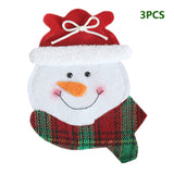 3pcs/set Christmas Decorations For Home Snowman Cutlery Bags Christmas Santa Claus Kitchen Dining Table Cutlery Suit Set Decor