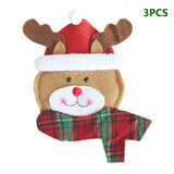 3pcs/set Christmas Decorations For Home Snowman Cutlery Bags Christmas Santa Claus Kitchen Dining Table Cutlery Suit Set Decor