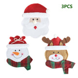 3pcs/set Christmas Decorations For Home Snowman Cutlery Bags Christmas Santa Claus Kitchen Dining Table Cutlery Suit Set Decor