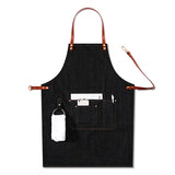 Kitchen Black Denim BBQ Cleaning Apron Cooking Apron Bartender Man Cowboy Antifouling Chef Pinafore Delantal Waiter Tablier