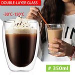 Glass 80-600ml Tea Cup Coffee Mugs Dining Bar Clear Kitchen Drinks Container Glassware Milk Beer Insulated Thermal