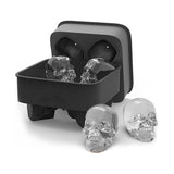 Skull Ice Maker Mold Bones Ball Tray Cake Candy Tools Kitchen Gadgets 4 6 Grid 3D Silicone Whiskey Ice Ball Mold