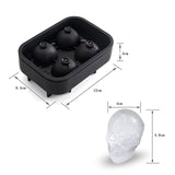 Skull Ice Maker Mold Bones Ball Tray Cake Candy Tools Kitchen Gadgets 4 6 Grid 3D Silicone Whiskey Ice Ball Mold