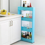 Gap Storage Rack Organizing Rack Storage Rack with Roller Movable Shelf Kitchen Bathroom Shelf