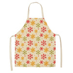 1Pcs Christmas Apron Snowflake Printed Sleeveless Cotton Linen Aprons Adult Children Bibs Kitchen Cooking Cleaning Tools