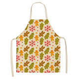 1Pcs Christmas Apron Snowflake Printed Sleeveless Cotton Linen Aprons Adult Children Bibs Kitchen Cooking Cleaning Tools