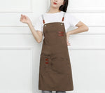 New Fashion Canvas Cotton Apron Coffee Shop And Barber Working Apron Bib Cooking Kitchen Aprons For Woman Man Apron Custom Logo