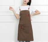 New Fashion Canvas Cotton Apron Coffee Shop And Barber Working Apron Bib Cooking Kitchen Aprons For Woman Man Apron Custom Logo