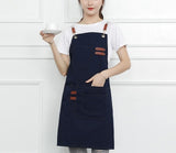 New Fashion Canvas Cotton Apron Coffee Shop And Barber Working Apron Bib Cooking Kitchen Aprons For Woman Man Apron Custom Logo