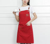 New Fashion Canvas Cotton Apron Coffee Shop And Barber Working Apron Bib Cooking Kitchen Aprons For Woman Man Apron Custom Logo