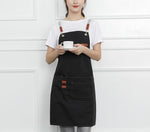 New Fashion Canvas Cotton Apron Coffee Shop And Barber Working Apron Bib Cooking Kitchen Aprons For Woman Man Apron Custom Logo