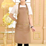 New Fashion Canvas Cotton Apron Coffee Shop And Barber Working Apron Bib Cooking Kitchen Aprons For Woman Man Apron Custom Logo