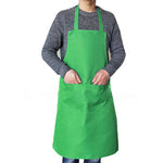 Pure color Cooking Apron For Woman Men Cooking Thicken Household Cleaning Sleeveless Apron Cotton Polyester with Double Pocket