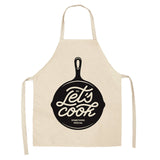 1 Pcs Creative Black and White Pattern Kitchen Aprons for Woman Home Cotton Linen Sleeveless Apron Cooking Baking Waist Bib Tool