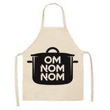 1 Pcs Creative Black and White Pattern Kitchen Aprons for Woman Home Cotton Linen Sleeveless Apron Cooking Baking Waist Bib Tool