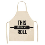 1 Pcs Creative Black and White Pattern Kitchen Aprons for Woman Home Cotton Linen Sleeveless Apron Cooking Baking Waist Bib Tool