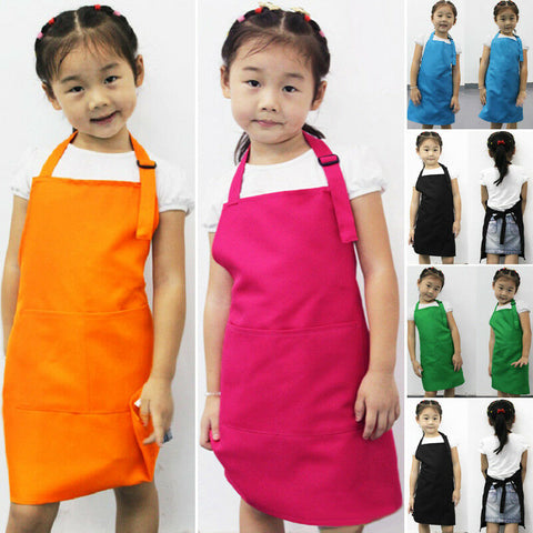 Apron Household Cleaning Tools Cute Kid Children Kitchen Baking Painting Apron Baby Art Cooking Craft Bib Kitchen Cooking