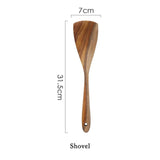 Thailand Teak Natural Wood Tableware Spoon Ladle Turner Long Rice Colander Soup Skimmer Cooking Spoons Scoop Kitchen Tool Set