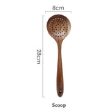 Thailand Teak Natural Wood Tableware Spoon Ladle Turner Long Rice Colander Soup Skimmer Cooking Spoons Scoop Kitchen Tool Set