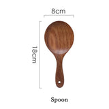 Thailand Teak Natural Wood Tableware Spoon Ladle Turner Long Rice Colander Soup Skimmer Cooking Spoons Scoop Kitchen Tool Set