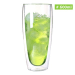 Glass Tea Cup Double Wall Container Beer Dining Kitchen Coffee Mugs for Insulated Thermal Milk Glassware Drinks Bar Clear