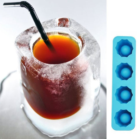 MOONBIFFY Ice Cube Tray Mold Makes Shot Glasses Ice Mould Novelty Gifts Ice Tray Summer Drinking Tool Ice Shot Glass Mold D0093