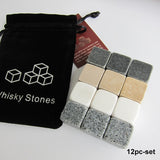 Drixon 100% Natural Whiskey Stones Sipping Ice Cube Whisky Stone Whisky Rock Cooler Wedding Gift Favor Christmas Bar