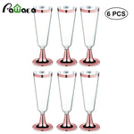 6pcs Disposable Plastic Red Wine Glass Champagne Flutes Glasses Cocktail Party Wedding Drink Cup Christmas Western Cuisine Cup