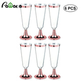 6pcs Disposable Plastic Red Wine Glass Champagne Flutes Glasses Cocktail Party Wedding Drink Cup Christmas Western Cuisine Cup