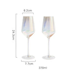 Rainbow Dazzling Goblet Wine Glasses 2 Packs, Home Kitchen Dining Bar Tools Cocktail Liqueur Wine Glasses Drinkware Glassware