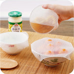 4pcs Food Fresh Keeping Saran Wrap Kitchen Tools Reusable Silicone Food Wraps Seal Vacuum Cover Stretch Lid Kitchen Accessories