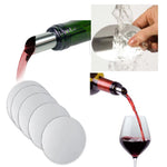 10pcs/set Foldable Wine Pourer Aluminum Foil Silver Wine Pourer Drop Stop Pouring Disk Pour Spout Wedding party bar tools