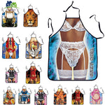 Kitchen Sexy ApronTablier Digital Printed Bibs Woman Funny Pinafore Cooking Baking Party Cleaning Cute Aprons For Women Avental