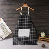 Fashion Printed Household Kitchen Apron With Pocket Soft Cotton Linen Unisex Cooking Aprons Dining Room Restaurant Halterneck