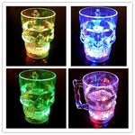 LED Colorful Glowing Skull Head Cup Flash Water Induction Light Cup Beer Cup Cool Drink Wine Glasses