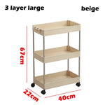 2/3/4 Layer Gap Kitchen Storage Rack Slim Slide Tower Movable Assemble Plastic Bathroom Shelf Wheels Space Saving Organizer